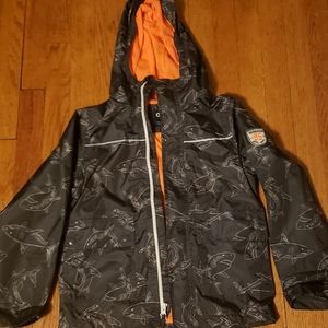 Oshkosh boys raincoat grey shark size small